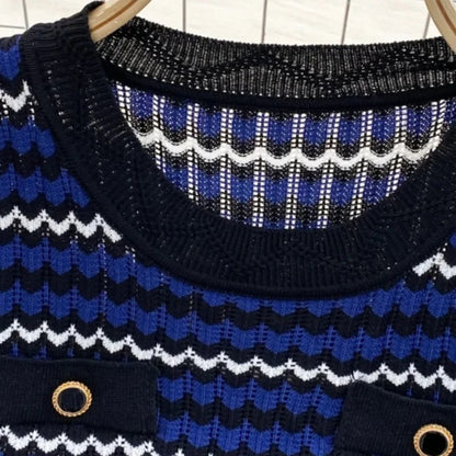 Women's Blue Geometric Dress
