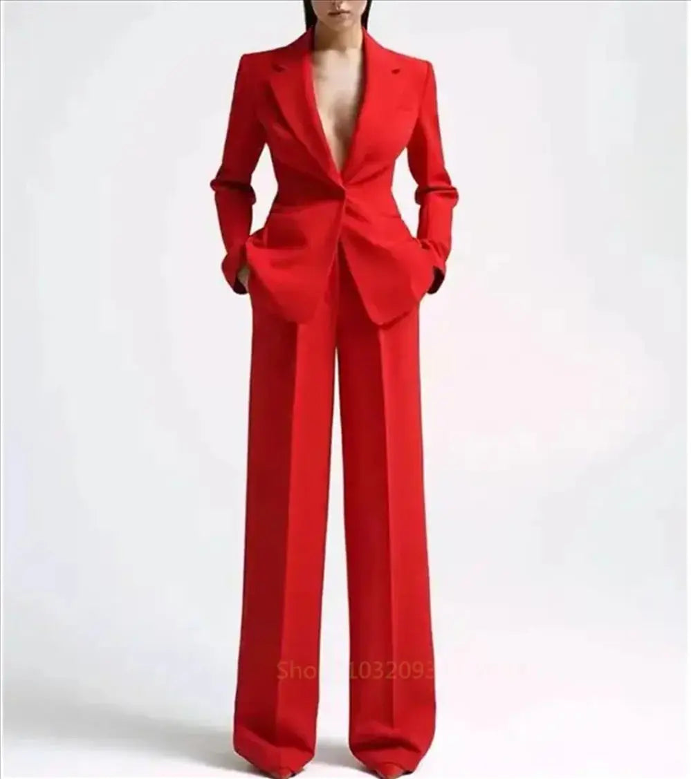 Single Button Blazer+Wide